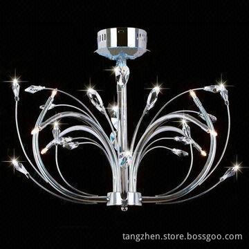 Crystal chandelier ceiling light, luxury European style, with G4, with suspension wire